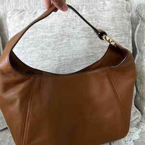 Michael Kors Fulton Hobo Shoulder Pebbled Leather Bag - Brown